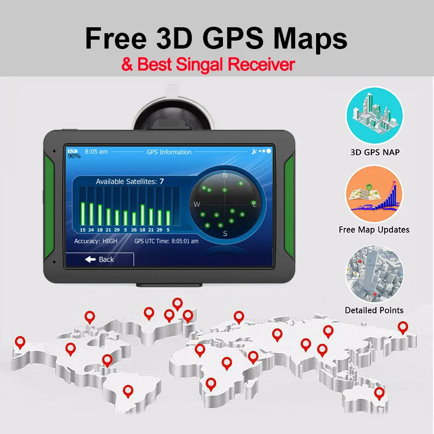 KEELEAD Автомобильный GPS навигатор 7 дюймов HD FM Навител 2018 последняя европейская