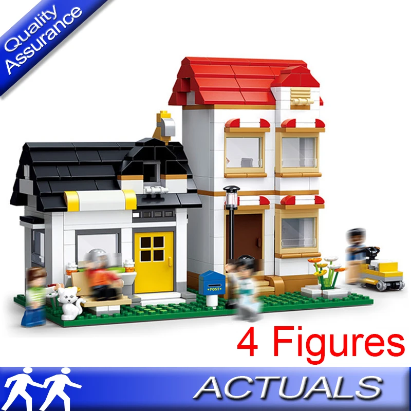 

Sluban 0573 City Mini World Bungalow Villa Building Blocks Bricks Educational Toys for Children Compatible with Lego House Set