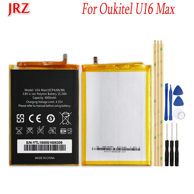 JRZ 4000 мАч для Oukitel U16 Max запасная батарея сменные батареи телефона Bateria +