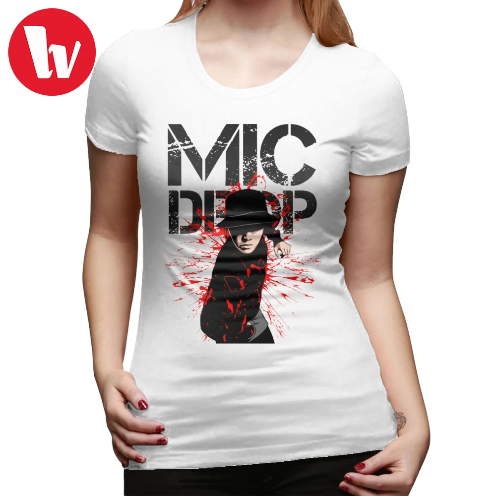 

Mic Drop T-Shirt - MIC DROP T Shirt 100 Cotton Funny Women tshirt Short-Sleeve Graphic Summer XXL Ladies Tee Shirt
