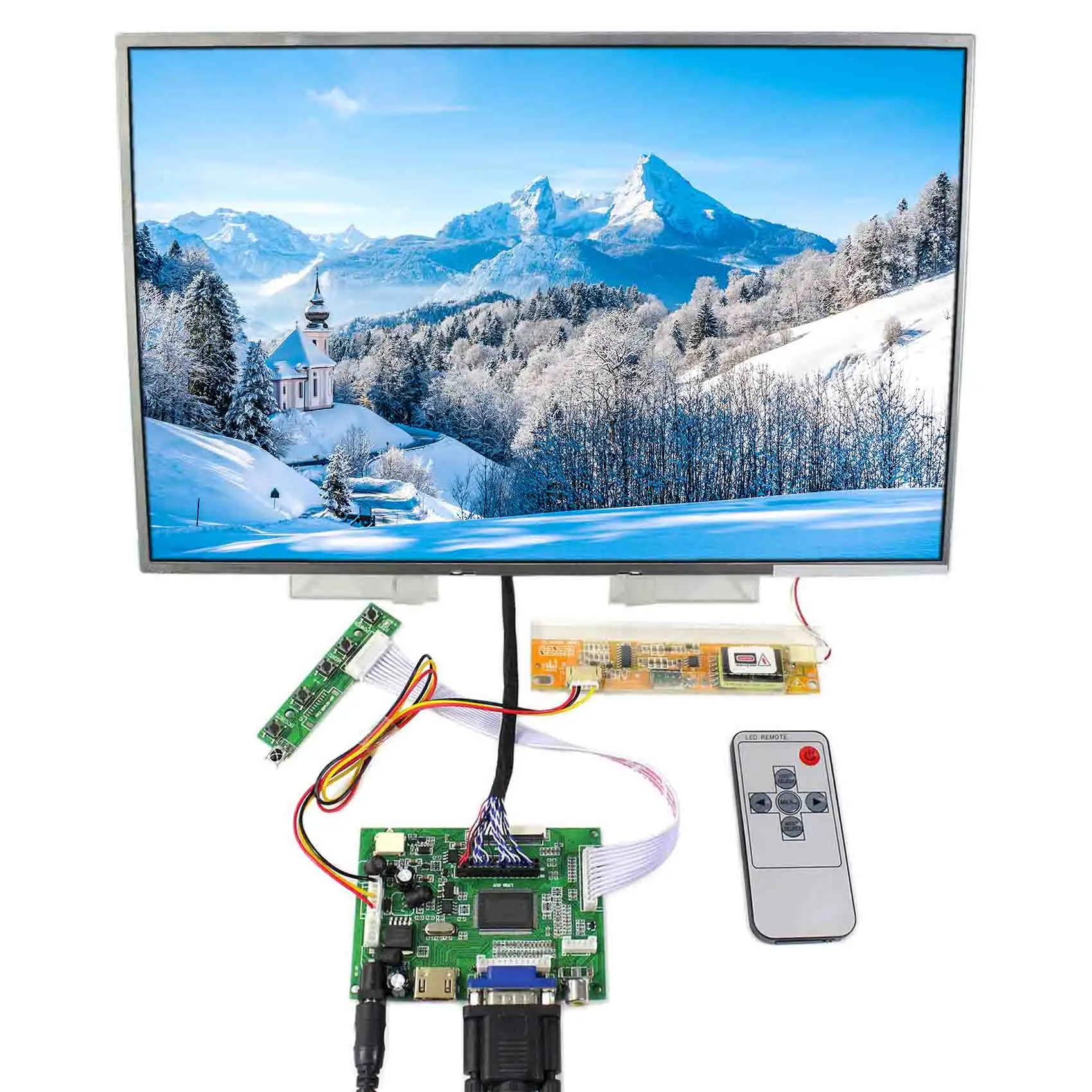 

HDMI+VGA+2AV LCD Controller Board work with 15.4inch 1280x800 lcd(One of B154EW02 LTN154X3-L01 LP154WX4 LP154W01 N154I2)