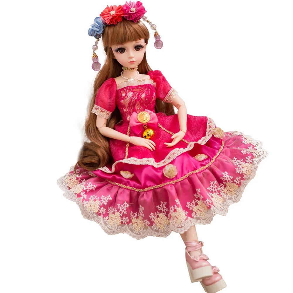 

60cm Girl Dolls Princess Toy Cosplay Kids Girls Gift Long Hair Hanfu Retro Dolls
