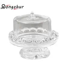 Dongzhur Miniaturas кукольная мебель для дома прозрачный стеклянный десертный фруктовый поднос кукольный домик миниатюры аксессуары для 1:12