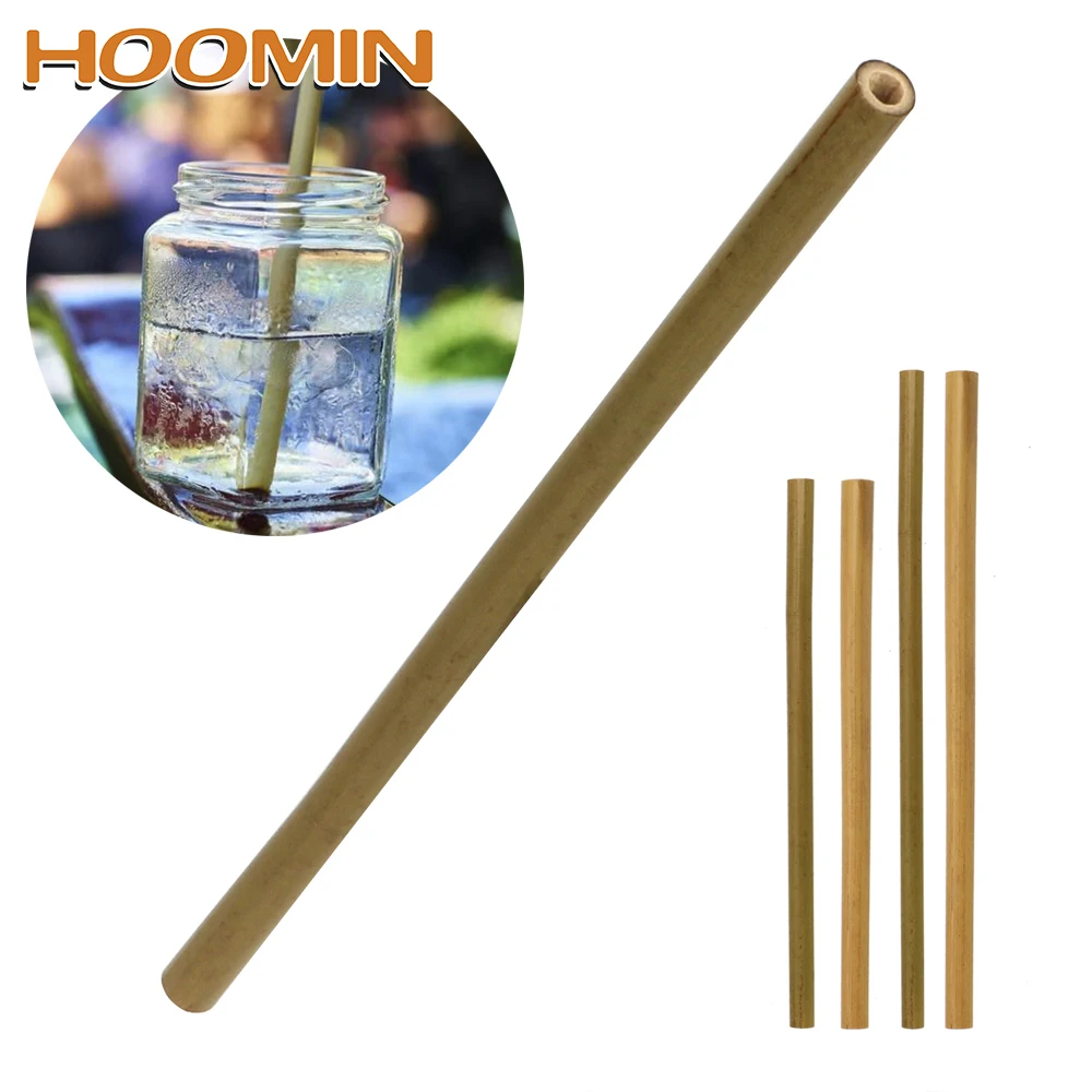 

HOOMIN Reusable Drinking Straws Bar Accessories Wood Straws Barware Tableware Kitchen Tools Natural Organic Bamboo