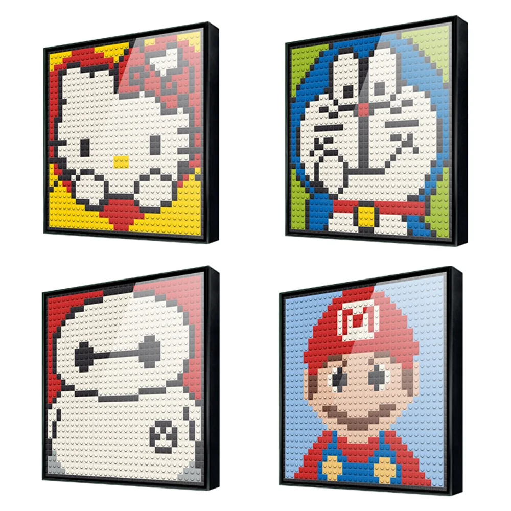 Billige 32x32 Dots Isometrische Pixel Kunst Ziegel 1x1 Mini Platz Bausteine Wand porträts DIY Hause Dekoration kompatibel Mit L * goeLY