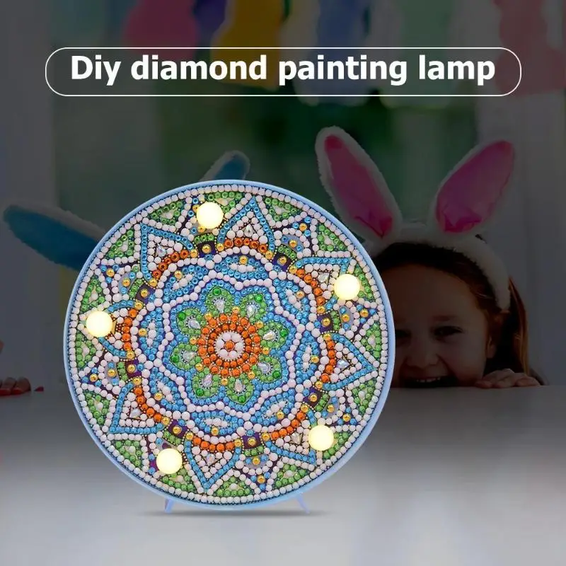 

DIY LED Diamond Painting Mandala Embroidery Full Special Shaped Drill Light Unicorn Light Round Drill Home Decoration Embroidery