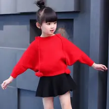 Новые детские свитера, Повседневный хлопковый свитер с капюшоном для девочек, вязаный осенне-зимний детский свитер, детская одежда, одежда для девочек