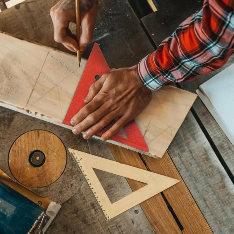 

45 Degrees Angle Ruler Multi-function Triangle Ruler with Horizontal Calibration Square Protractor Meter Woodworking Tool