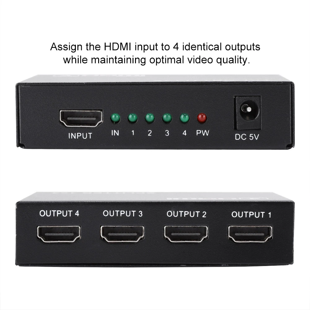 HD сплиттер концентратор 1 вход 4 выхода HDMI кроссовер конвертер адаптер 100-240 в