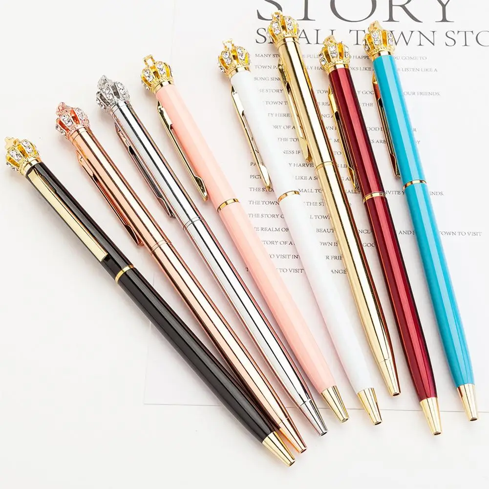 

Adeeing Fashion Cartoon Crown Metal Ballpoint Pen School and Office Supplies r20