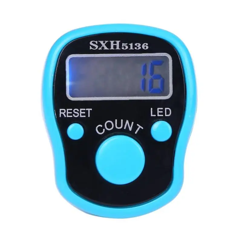 

Stitch Marker Finger Ring Counter LED Night Light Electronic Tally Counters Plastic Blue Electronic Counting Tools Dropshipping