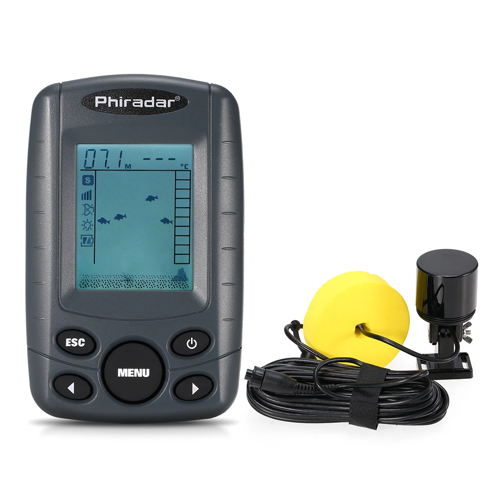Phiradar Portable 2.4 Inch LCD Fish Finder 240FT Depth Range Fishing