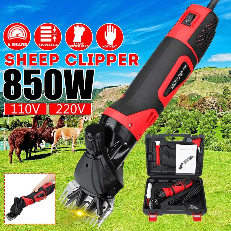 

850W 110V/220V Electric Sheep Goat Shearing Machine Clipper Shears Cutter Wool Scissor Not Heat Efficient Adjustable Speed