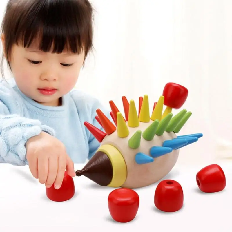 

1set DIY Colorful Hedgehog Toy Wooden Building Blocks Toy for Kid Education
