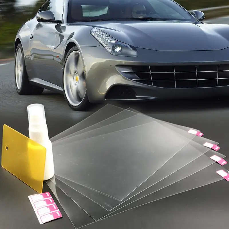 

4 Sheets/Pack Transparent Rainproof Waterproof UV Protection Car Rearview Mirror Security Film For Universal With 20ml Spray