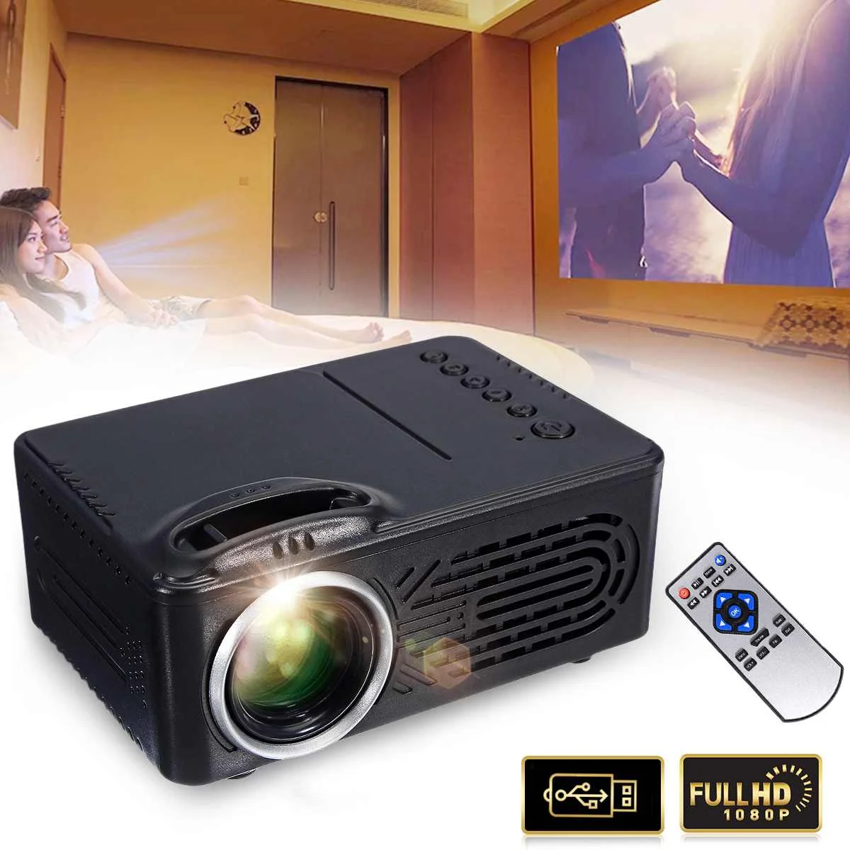 1080P 400 Lumens HD Mini Portable Projector 1920x1080 Max resolution Digital Projector For TV LED Home Theater