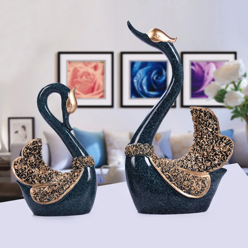 cheap Creative Couple Swan Decoration Home Furnishing Living Room TV Cabinet Decoration Wedding Gift Wedding Gift