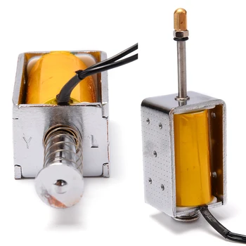 

Durable DC 12V Electric Magnet 34mm Long-Stroke Push-Pull Solenoid Electromagnetic Accessories for Office Household Appliance