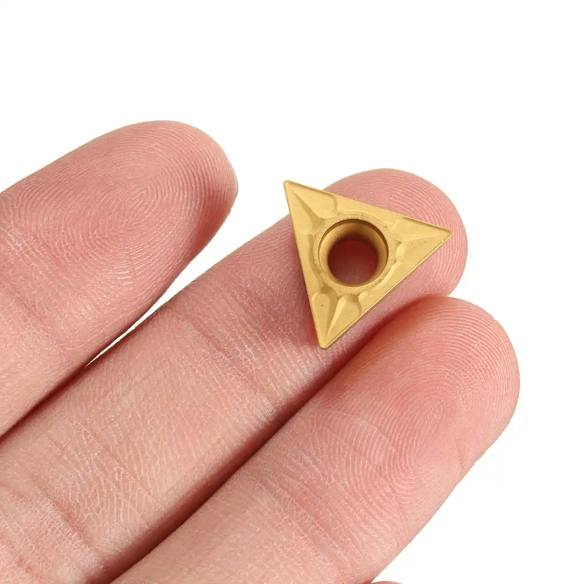 10Pcs TCMT 16T304 Gold Triangular Tungsten Steel Carbide Inserts Turning Tools !