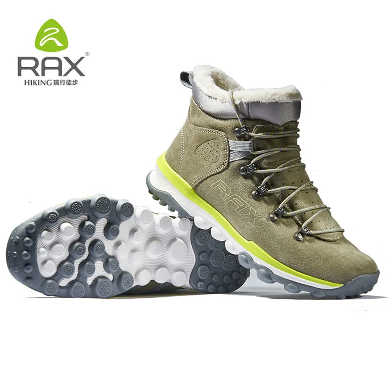 Beste RAX Snowboots Mannen Bont Voering Anti slip Wandelschoenen Vrouwen Lichtgewicht Outdoor Sneakers voor Mannen Trekking Laarzen Moutain klimmen