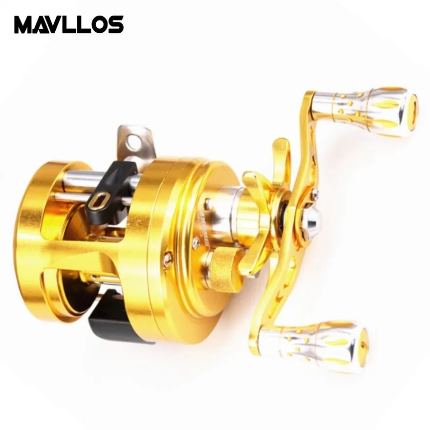 

Mavllos Gold 11BB Ratio 6.4:1 Round Casting Reel Deep Profile Spool Metal Anti Corrosion Saltwater Boat Trolling Fishing Reel