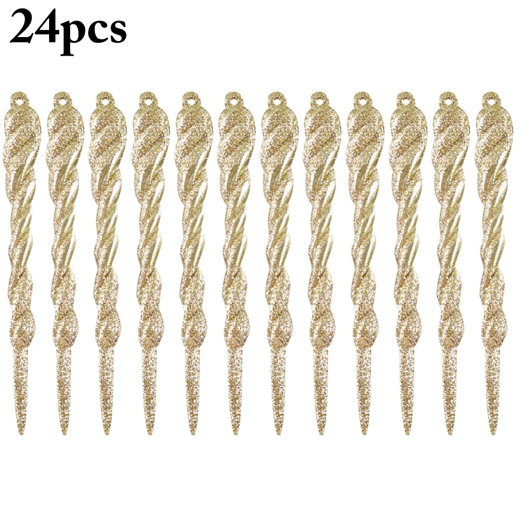 

24PCS Transparent Spiral Christmas Icicle Ornament DIY Party Hanging Decoration Xmas Tree Ornament 2019 New Arrive