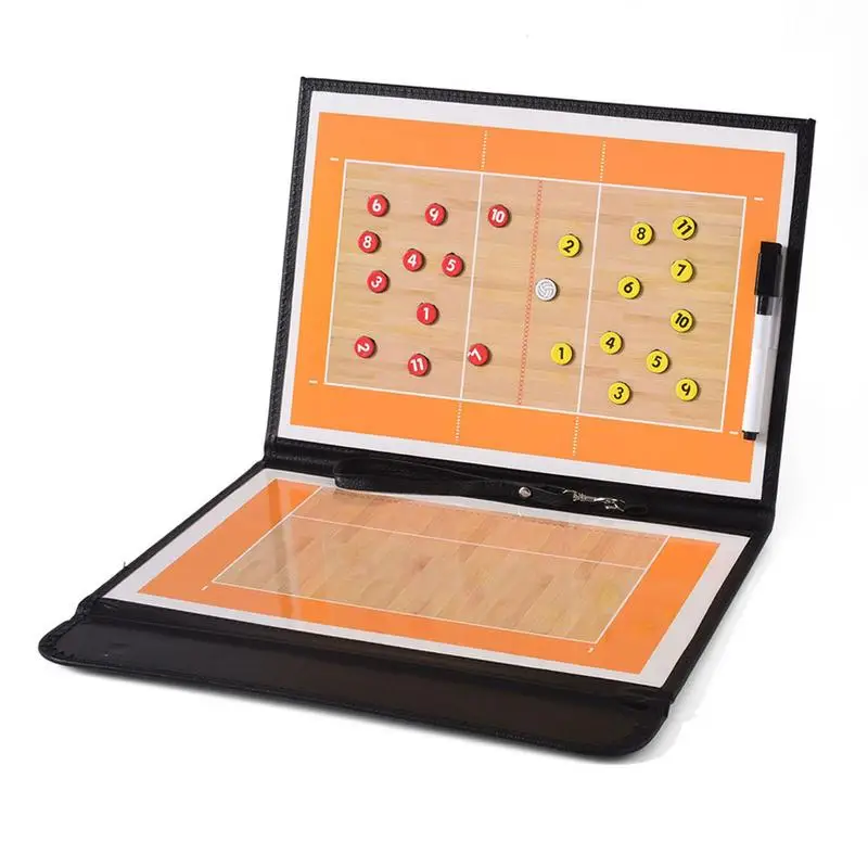 

2.5 Fold Leather Volleyball Tactics Board Coach Graphic Teaching Coach Board Tactical Plate Handball Coaching Sets Volley Ball