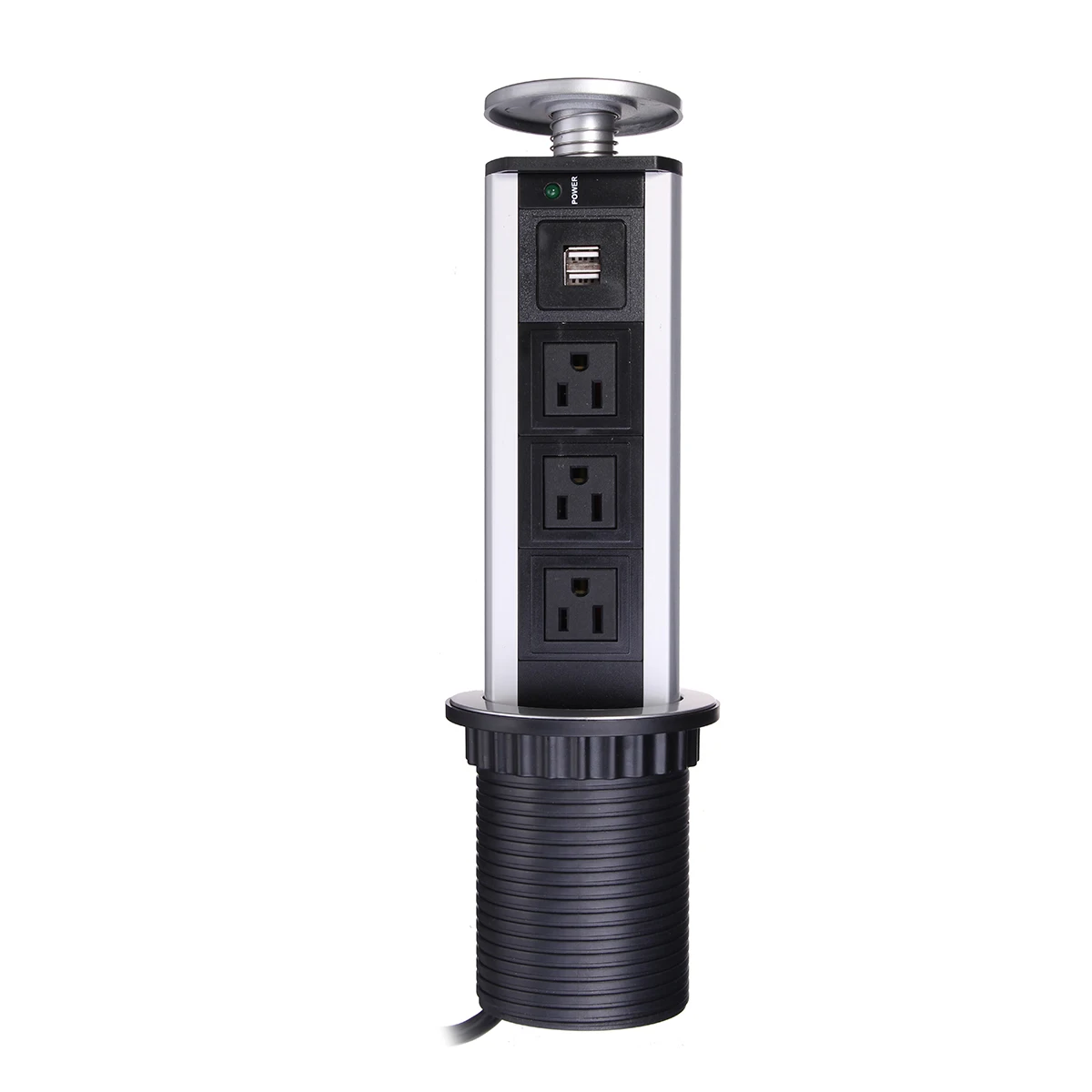 Enchufe europeo/USPlug 3 energía mesa de cocina enchufe eléctrico 1 Led + 2 carga USB estante de al
