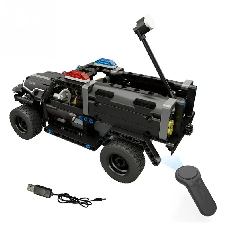 

4CH RC Electric Kit Police Car Model Special Remote Control Vehicle Assembly Blocks Toy RC Building Block Toy for children