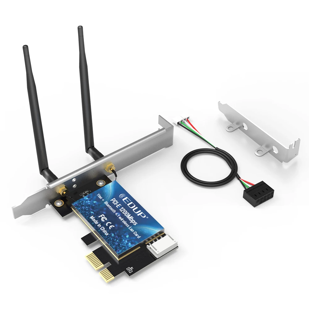 EDUP 1200Mbps PCI-E сетевая карта 2,4G/5G Беспроводная Bluetooth WiFi LAN Карта PCI-EX1 сетевой адаптер для ПК