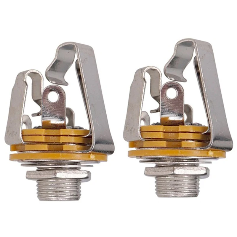 Bmdt 2pcs 1 4インチ6 35ミリメートルステレオ入力ジャックプラグソケット用 ギターピックアップ出力ジャック ギター部品 ギター パーツ アクセサリー Aliexpress