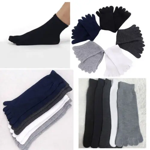 

1 Pair Mens Womens Socks Breathable Cotton Sports Ideal For Five 5 Finger Toe Shoes Fashion Solid Socks