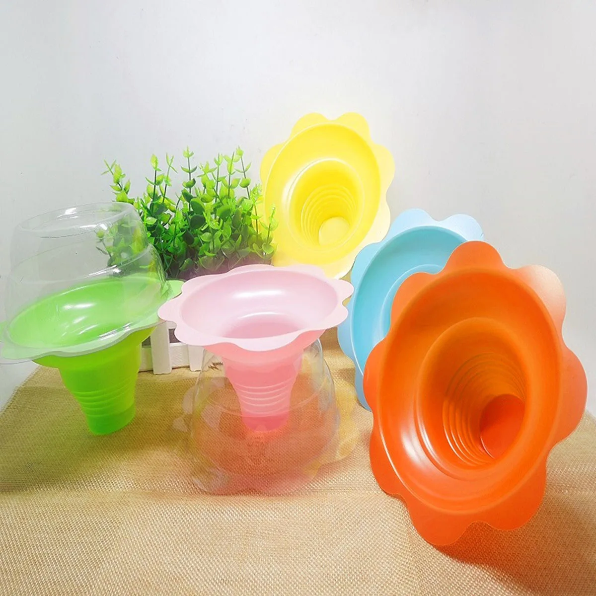 

100pcs 250ml Flower Cup Bowl Shaved Ice Cream Cups Parfait Snow Cone Popsicle Mold Cup DIY Making Mould Event Party Wedding