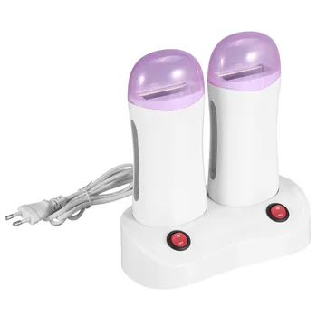 

2pcs Electric Wax Heater Epilator Base Roll On Cartridge Waxing Refillable Hair Removal Machine Depilatory Wax Heater EU Plug