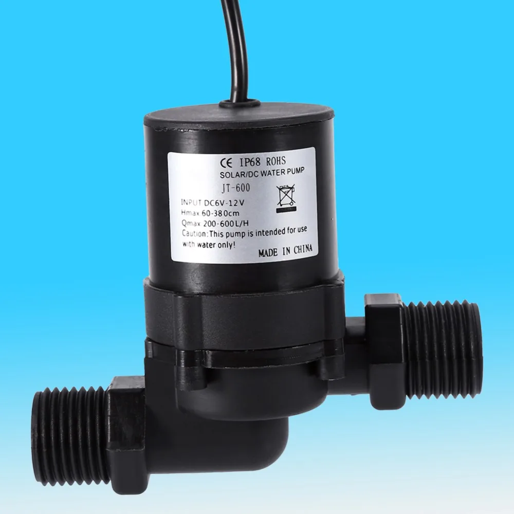 DC 12V Солнечный насос циркуляции воды Бесщеточный Водяной насос моторный 600L/H IP68 водонепроницаемый штекер