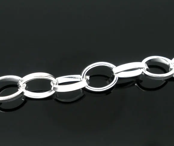 

DoreenBeads 4 м Серебристые цветные звенья цепи 8x6 мм фурнитура (B05739), yiwu