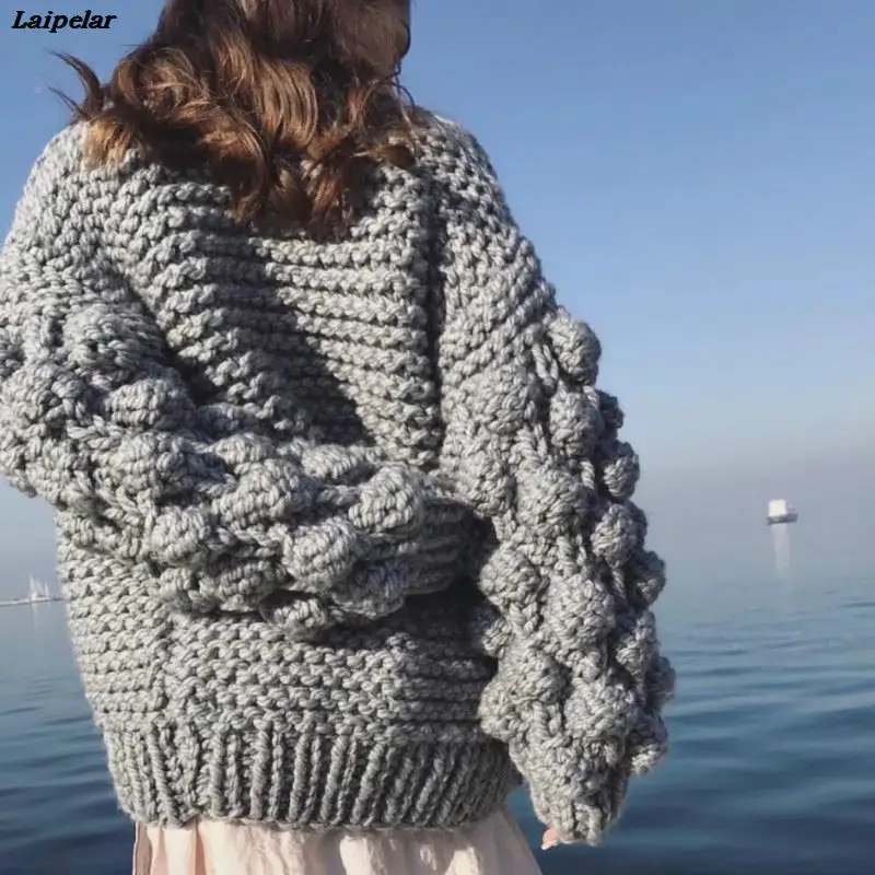 Best Price Coarse Crochet Cardigan 3D Floral Hook Sweater Hand Knitted Coat V-Neck Rough Wool Lantern Sleeved Loose Jacket Tops 2020 Best Price Coarse Crochet Cardigan 3D Floral Hook Sweater Hand Knitted Coat V-Neck Rough Wool Lantern Sleeved Loose Jacket Tops 2020