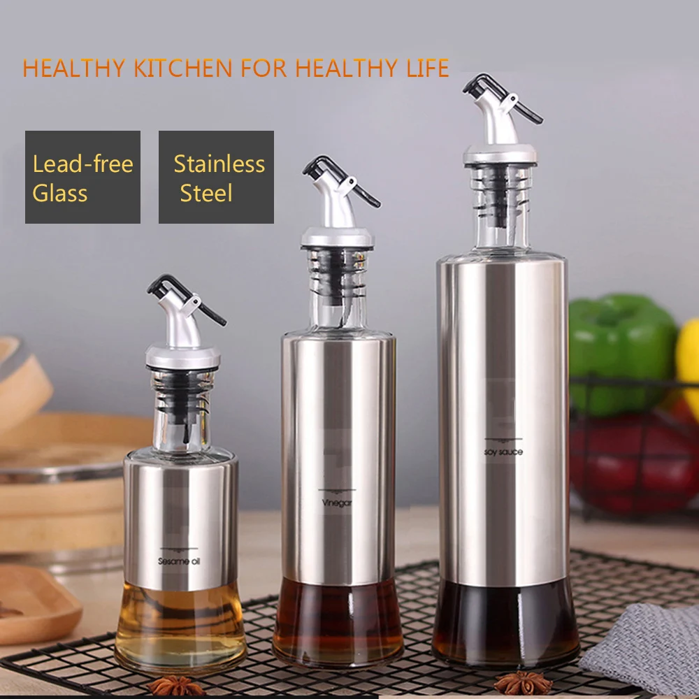 

200/350/500ml Cooking Seasoning Bottle Oil Bottle Oil Dispenser Vinegar Container Seasoning Bottle for Kitchen BBQ Camping