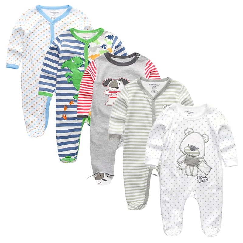 

2019 5PCS/Lot Unisex Baby Girl Clothes Rompers Long Sleeve Baby Clothing Newbron Jumpsuit Baby Boy Clothes Roupas de bebe