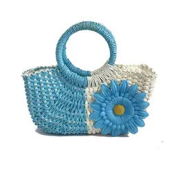 Тканые соломенные роскошные сумки женские сумки дизайнерская сумка 2019 новые цветы переносная художественная Высокая емкость свежая