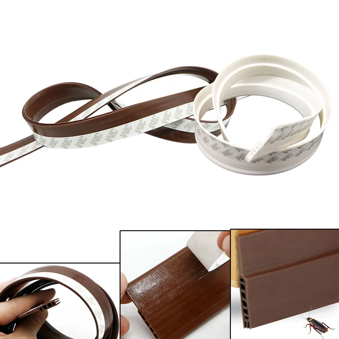 

100cm Door Bottom Sealing Silicone Draft Stopper Adhesive Threshold Seals Rubber Self-adhesive DoorsSeal Strip Stickers