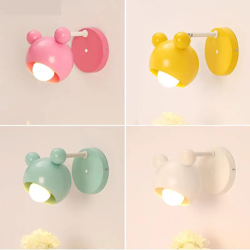 Teen's bedroom colorful wall lamp kid's Bedside Lamp Wall Lamp Korean Garden Princess Children