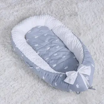 

Baby Nest Multi Functional Travel Crib Cartoon Printing Newborn Mattress Bionic Bed Detachable Washable Portable Baby Bed