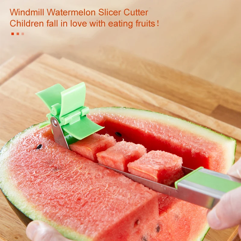 

Watermelon Slicer Cutter Tongs Corer Fruit Melon Stainless Steel Tools Watermelon Cut Cubes Kitchen Gadgets