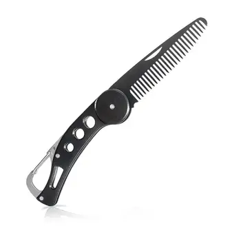 

XY Fancy Portable Foldable Stainless Steel Beard Comb Straightening Comb Men Beard Styling Tool