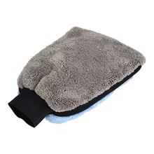 Универсальная перчатка для мытья кораллового бархата, синяя теплая мягкая чистка стирка, перчатки для домашних перчаток, сетчатая губка для мытья автомобиля