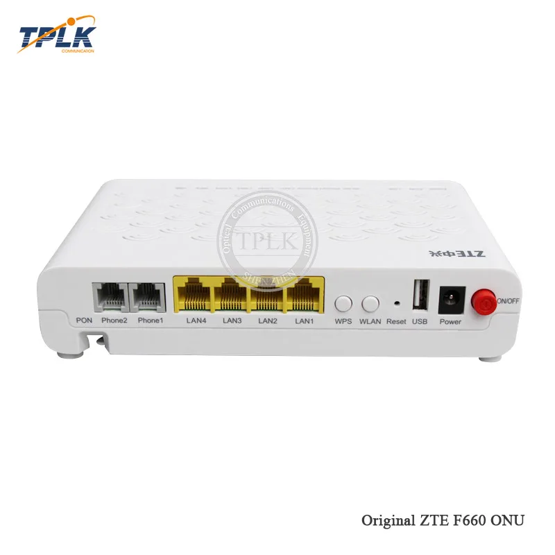 ZTE F660 2POTS + 4LAN 1USB 1WiFi GPON ONU совместимый FTTH оптоволоконный сетевой маршрутизатор
