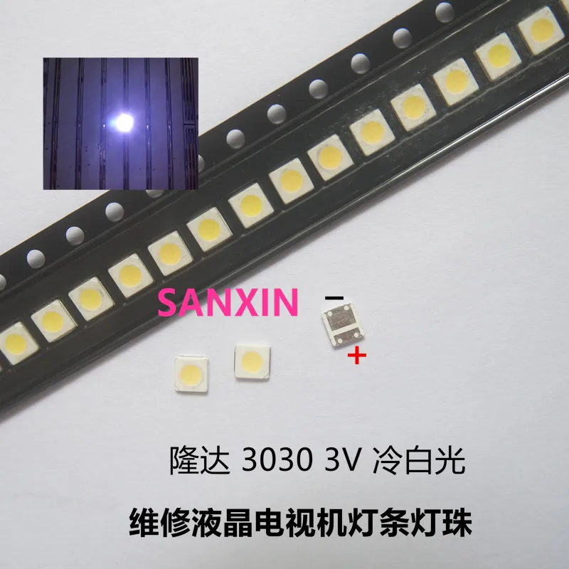 1000pcs Lextar LED Backlight TV High Power 1.5W 3V 3030 Cool white PT30Z58 V0 Application | Лампы и освещение