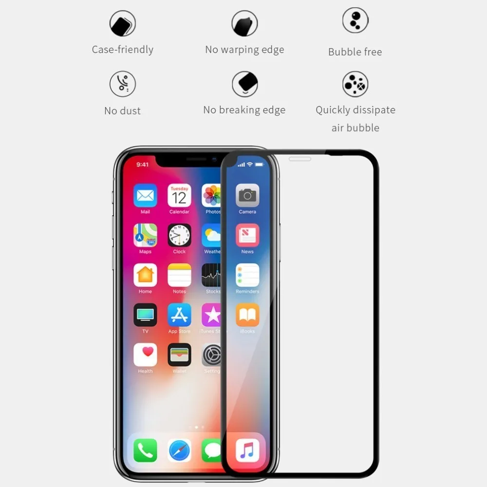 Закаленное стекло Nillkin XD Max для iPhone XS max 11 pro MAX защита экрана с полным покрытием X XR 7