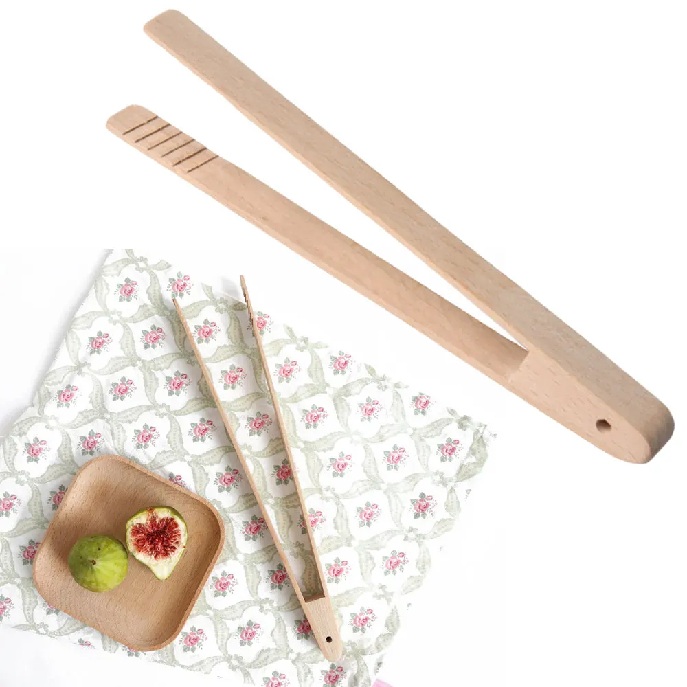 

Bamboo Wood Wooden Clip-Food Toast Tongs Toaster Bacon Sugar Ice Tea Tong Salad